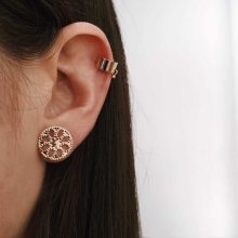 Boucles d'oreilles Fleur or rose