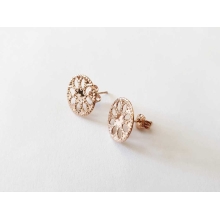 Boucles d'oreilles Fleur or rose