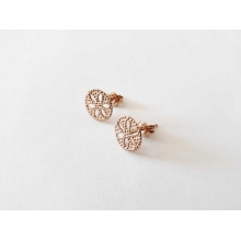 Boucles d'oreilles Fleur or rose