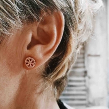 Boucles d'oreilles Fleur or rose