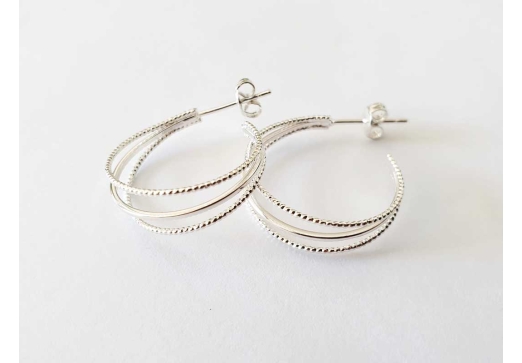 Créoles Triple argent