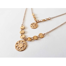Collier Fleur double or rose