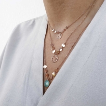 Collier Fleur double or rose