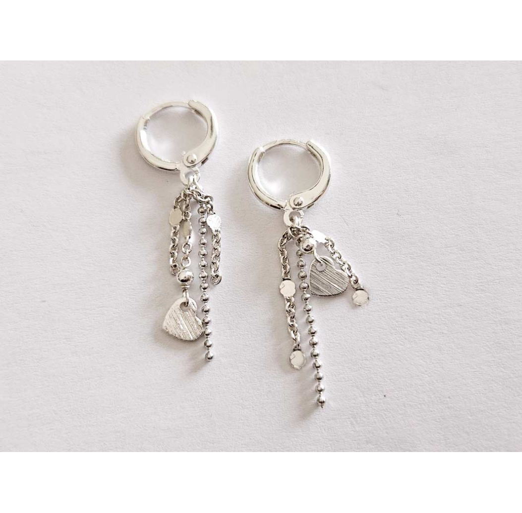Boucles d'oreilles love argent