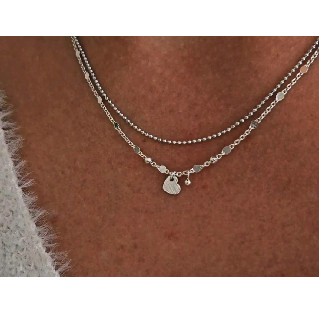 Collier love argent