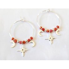 Boucles d'oreilles créoles Constellation or petites