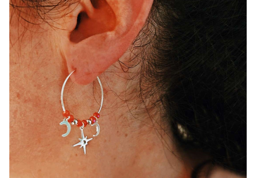 Boucles d'oreilles créoles Constellation or petites