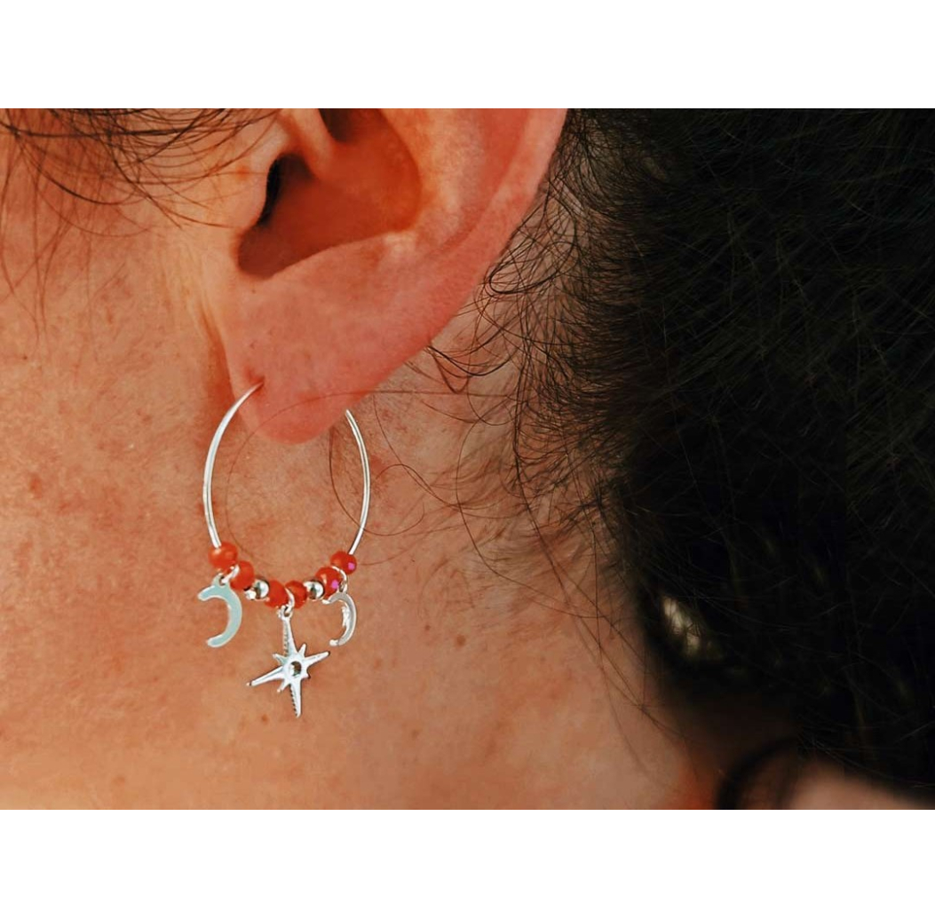 Boucles d'oreilles créoles Constellation or petites