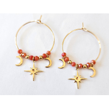 Boucles d'oreilles créoles Constellation or petites