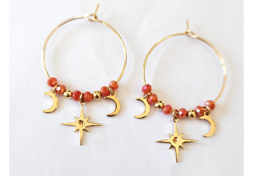 Boucles d'oreilles créoles Constellation or petites