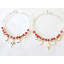 Boucles d'oreilles créoles Constellation argent