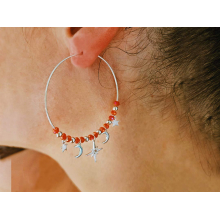 Boucles d'oreilles créoles Constellation argent