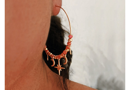 Boucles d'oreilles créoles Constellation or