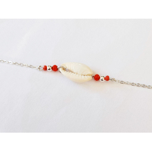 Bracelet Cauri Coloré argent