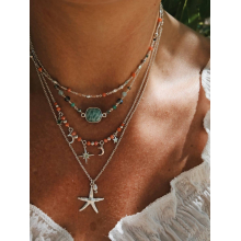 Collier Starfish argent