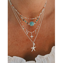 Collier Starfish argent